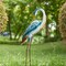 Set of 2 -38.25"H/39.25"H Metal Standing Crane Garden Statue with Stakes